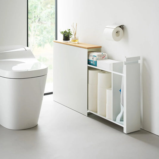 🚽 Pull‑Out Bathroom Storage Cabinet – Slim, Sturdy, Hides 12 Rolls
