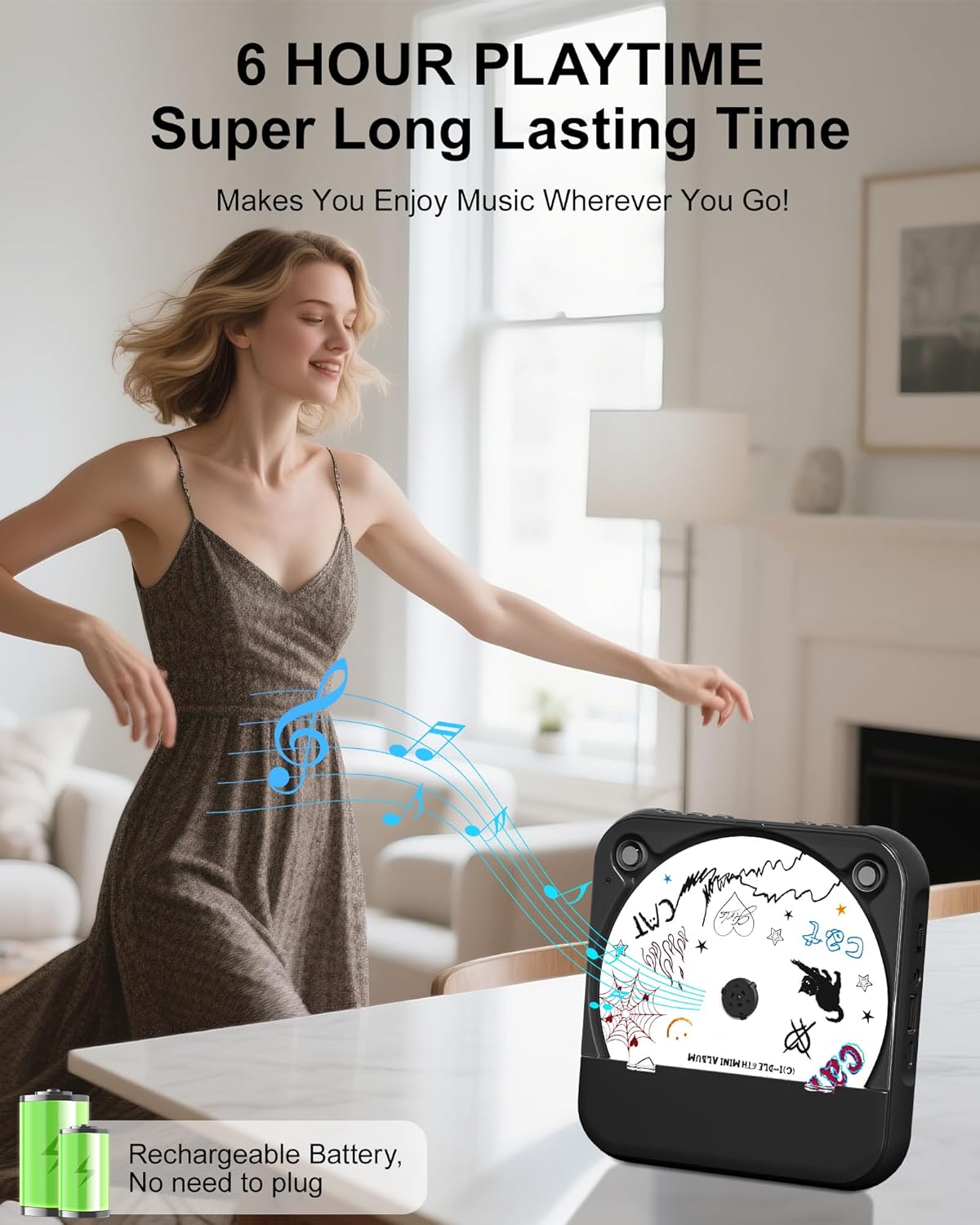 💿 Portable CD Player with Dual Stereo Speakers