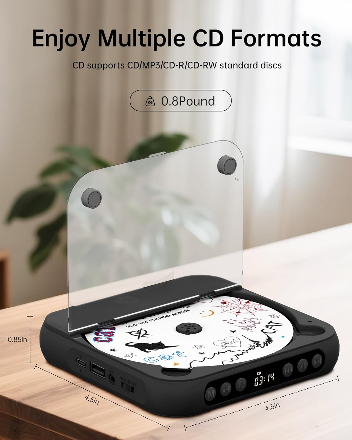 💿 Portable CD Player with Dual Stereo Speakers