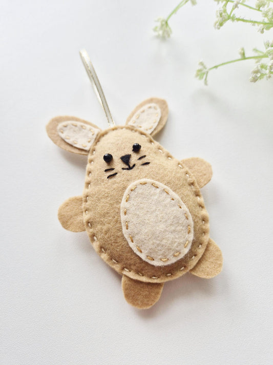 Felt Easter Bunny Ornament For Spring Decor