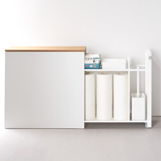 🚽 Pull‑Out Bathroom Storage Cabinet – Slim, Sturdy, Hides 12 Rolls