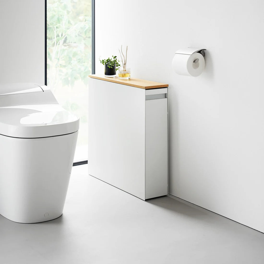 🚽 Pull‑Out Bathroom Storage Cabinet – Slim, Sturdy, Hides 12 Rolls